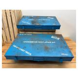 (2) SS White Speedo Blue Flat DrawerToolboxes With Parts