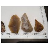 (9) Pre-1600 Knife River Flint Small Artifacts Eastern South Dakota