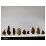 (9) Pre-1600 Knife River Flint Small Artifacts Eastern South Dakota