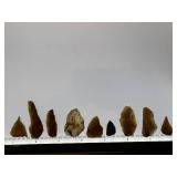 (9) Pre-1600 Knife River Flint Small Artifacts Eastern South Dakota