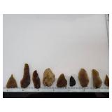 (9) Pre-1600 Knife River Flint Small Artifacts Eastern South Dakota