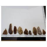 (9) Pre-1600 Knife River Flint Small Artifacts Eastern South Dakota