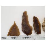 (9) Pre-1600 Knife River Flint Small Artifacts Eastern South Dakota