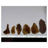 (6) Pre-1600 Knife River Flint Small Artifacts Eastern South Dakota