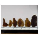 (6) Pre-1600 Knife River Flint Small Artifacts Eastern South Dakota