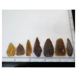 (7) Pre-1600 Knife River Flint Detailer Artifacts Eastern South Dakota