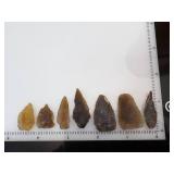 (7) Pre-1600 Knife River Flint Detailer Artifacts Eastern South Dakota