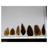 (7) Pre-1600 Knife River Flint Detailer Artifacts Eastern South Dakota