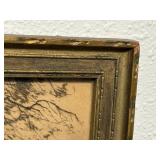 The Glory of Winter by Henri Jourdain Etching & Hand Painted in Guilded Frame Signed