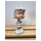 Mid-Cent Enesco "Kiss Me" Girl Ceramic Nodder Bobblehead Japan