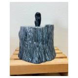 Vallona Starr Squirrel on Blue Tree Stump Cookie Jar