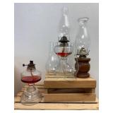 3 Oil Lamps 4 Huricanes