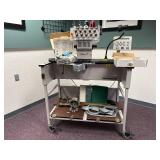 Working Melco EMT 10T industrial embroidery machine, Lots of Upkeep and Replacement Parts, Manuals & Hoops