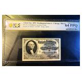 Gem Uncirculated 1893 World's Columbian Exposition Ticket - Washington Series A, PCGS 64PPQ Gem Uncirculated 1893 World's Columbian Exposition Ticket - Washington Series A, PCGS 64PPQ