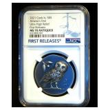 Rare MS70 2021 Cook Islands Ultra High Relief .999 Antiqued Silver Athena's Owl, NGC Top Pop, 1 of 31 Rare MS70 2021 Cook Islands Ultra High Relief .999 Antiqued Silver Athena's Owl, NGC Top Pop, 1 of 31