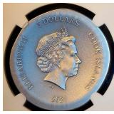 Rare MS70 2021 Cook Islands Ultra High Relief .999 Antiqued Silver Athena's Owl, NGC Top Pop, 1 of 31 Rare MS70 2021 Cook Islands Ultra High Relief .999 Antiqued Silver Athena's Owl, NGC Top Pop, 1 of 31
