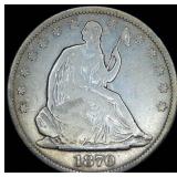 1870-S Seated Liberty Half Dollar, Fine, Details 1870-S Seated Liberty Half Dollar, Fine, Details