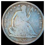 First Year 1839 Seated Liberty Half Dollar, VG, .372 OzT ASW, Details First Year 1839 Seated Liberty Half Dollar, VG, .372 OzT ASW, Details