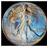 Uncirculated 1943 Walking Liberty Half Dollar, Blazing Mint Luster, Original Bank Roll Uncirculated 1943 Walking Liberty Half Dollar, Blazing Mint Luster, Original Bank Roll