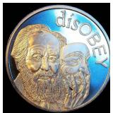 2017 Solzhenitsyn Silver Shield 1oz .999 Round, disOBEY series, #2,006 of 2,255, Proof Like, COA 2017 Solzhenitsyn Silver Shield 1oz .999 Round, disOBEY series, #2,006 of 2,255, Proof Like, COA