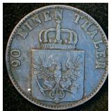 1856-A Kingdom of Prussia 4 Pfenninge, Nice Authentic Condition, 170 years old, Tougher Find, KM#454 1856-A Kingdom of Prussia 4 Pfenninge, Nice Authentic Condition, 170 years old, Tougher Find, KM#454