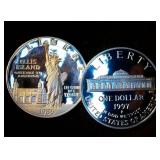 (2) Proof Silver Commemorative Dollars (2) Proof Silver Commemorative Dollars