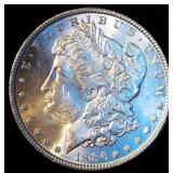 AU+/BU 1886-P Morgan Silver Dollar, Original Surfaces w/Partial Luster AU+/BU 1886-P Morgan Silver Dollar, Original Surfaces w/Partial Luster