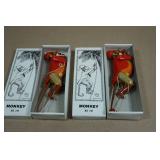 *2* Vintage Look Tin Litho Climbing Monkeys