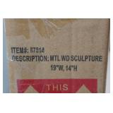 Metal Birds in Flight Sculpture - 19"