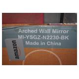 Black Framed Arched Wall Mirror - 22"x30"