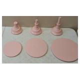 SWEET DISPLAY: Set of 3 Pink Cake Stands