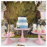 SWEET DISPLAY: Set of 3 Pink Cake Stands