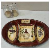 ELEGANT SERVING SET: Italian Design Platter & Glass Vessels — NEW!