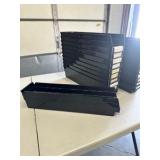 Uline 4x4x18” black plastic bins (lot 20) Uline 4x4x18” black plastic bins (lot 20)