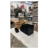 New Uline 11x4x4” stackable black plastic bins (lot 12) New Uline 11x4x4” stackable black plastic bins (lot 12)