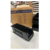 New Uline 11x4x4” stackable black plastic bins (lot 12) New Uline 11x4x4” stackable black plastic bins (lot 12)