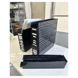 Uline 4x4x18” black plastic bins (lot 25) Uline 4x4x18” black plastic bins (lot 25)
