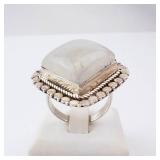 Rainbow Moonstone? Ring - Sterling Silver, Square Cabochon Rainbow Moonstone? Ring - Sterling Silver, Square Cabochon