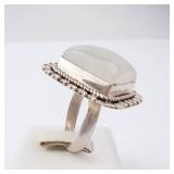 Rainbow Moonstone? Ring - Sterling Silver, Square Cabochon Rainbow Moonstone? Ring - Sterling Silver, Square Cabochon