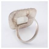 Rainbow Moonstone? Ring - Sterling Silver, Square Cabochon Rainbow Moonstone? Ring - Sterling Silver, Square Cabochon