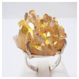 Ring - Yellow Crystal Sterling Silver, Yellow Quartz Cluster. Size 8. Ring - Yellow Crystal Sterling Silver, Yellow Quartz Cluster. Size 8.
