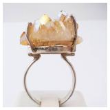 Ring - Yellow Crystal Sterling Silver, Yellow Quartz Cluster. Size 8. Ring - Yellow Crystal Sterling Silver, Yellow Quartz Cluster. Size 8.