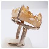 Ring - Yellow Crystal Sterling Silver, Yellow Quartz Cluster. Size 8. Ring - Yellow Crystal Sterling Silver, Yellow Quartz Cluster. Size 8.