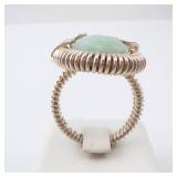 Sterling Silver Ring - Green Stone. Size 9. Sterling Silver Ring - Green Stone. Size 9.
