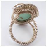 Sterling Silver Ring - Green Stone. Size 9. Sterling Silver Ring - Green Stone. Size 9.