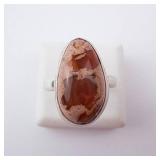 Jasper Sterling Silver Ring - Oval Jasper Cabochon Jasper Sterling Silver Ring - Oval Jasper Cabochon