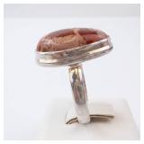 Jasper Sterling Silver Ring - Oval Jasper Cabochon Jasper Sterling Silver Ring - Oval Jasper Cabochon
