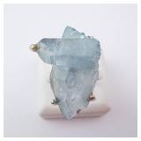 Chunky Blue Crystal Sterling Silver Ring - Size 6 Chunky Blue Crystal Sterling Silver Ring - Size 6