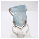 Chunky Blue Crystal Sterling Silver Ring - Size 6 Chunky Blue Crystal Sterling Silver Ring - Size 6