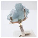 Chunky Blue Crystal Sterling Silver Ring - Size 6 Chunky Blue Crystal Sterling Silver Ring - Size 6